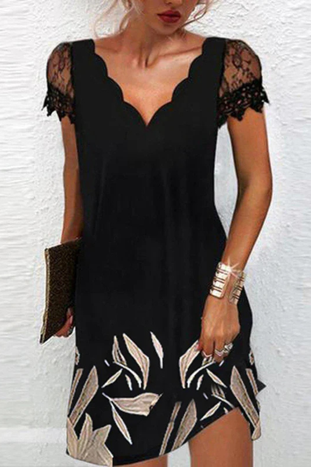 Harriet | Women Lace Sleeve Midi Wedding Guest Dress