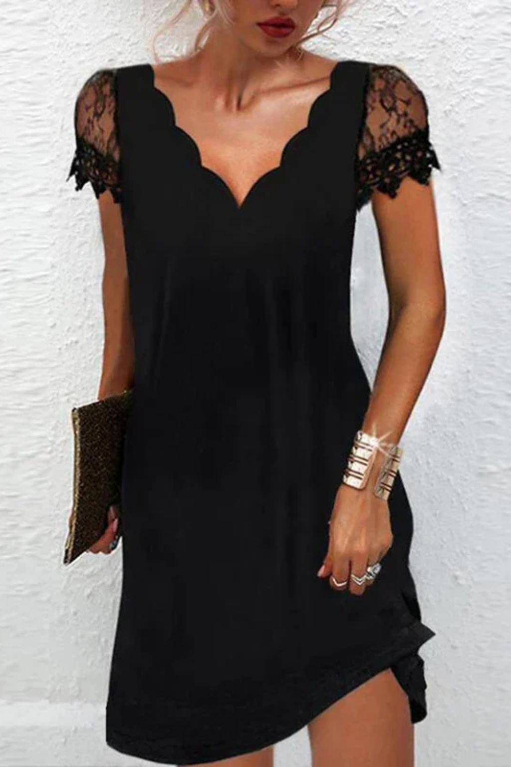 Harriet | Women Lace Sleeve Midi Wedding Guest Dress