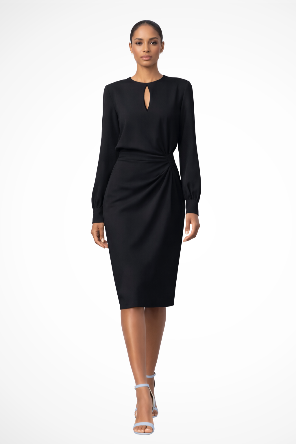 Caliora | Women Long Sleeve Formal Midi Dress