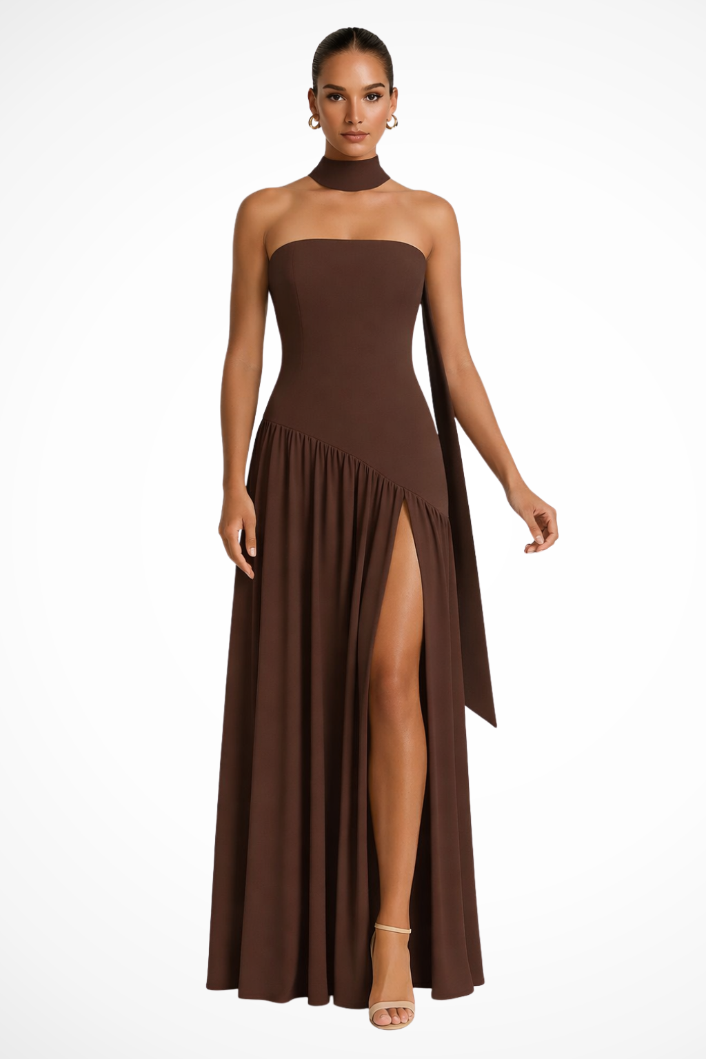 Yara | Women’s Strapless Maxi Dress with Side Slit
