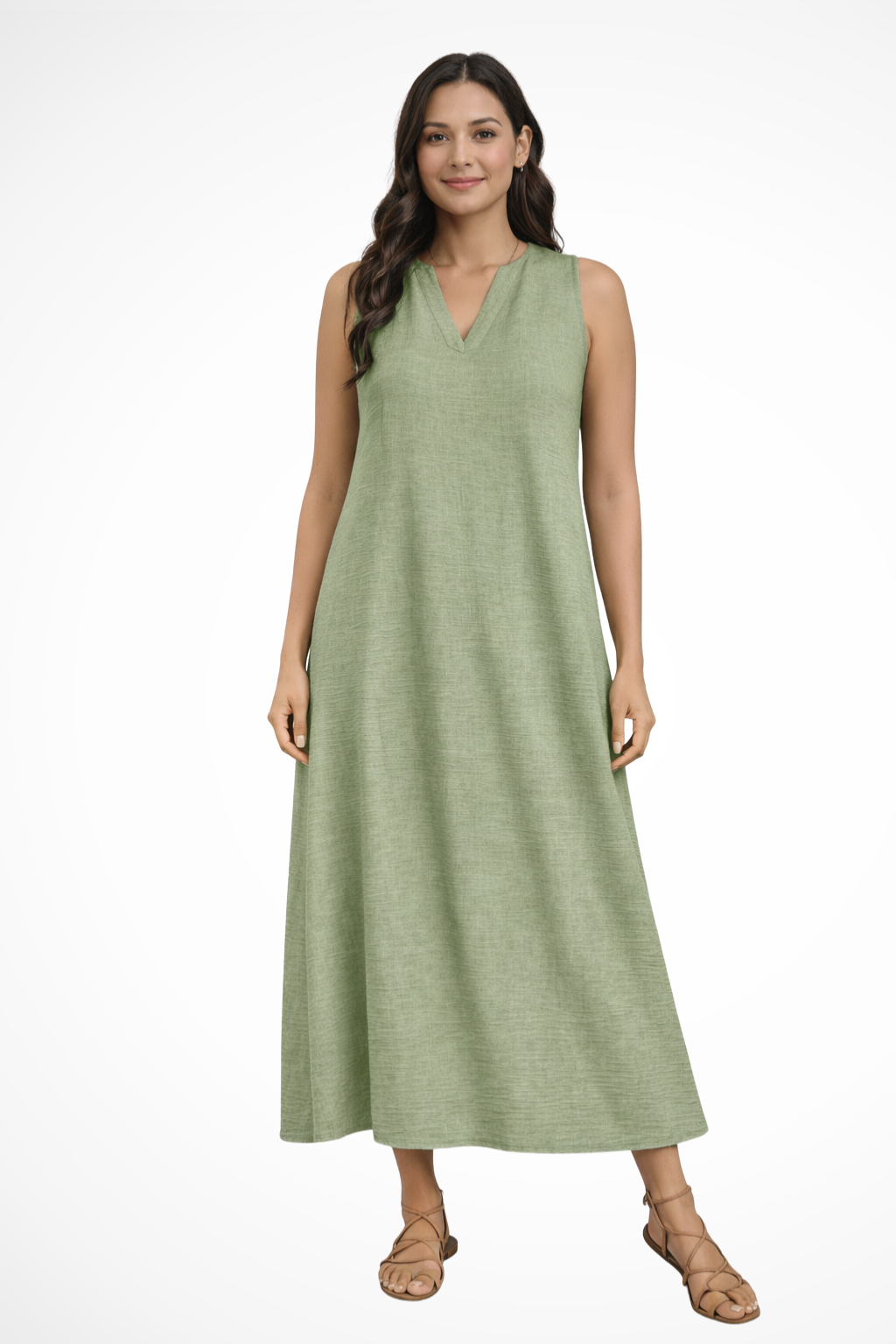 Edith | Women’s Sleeveless V Neck Maxi Summer Dress