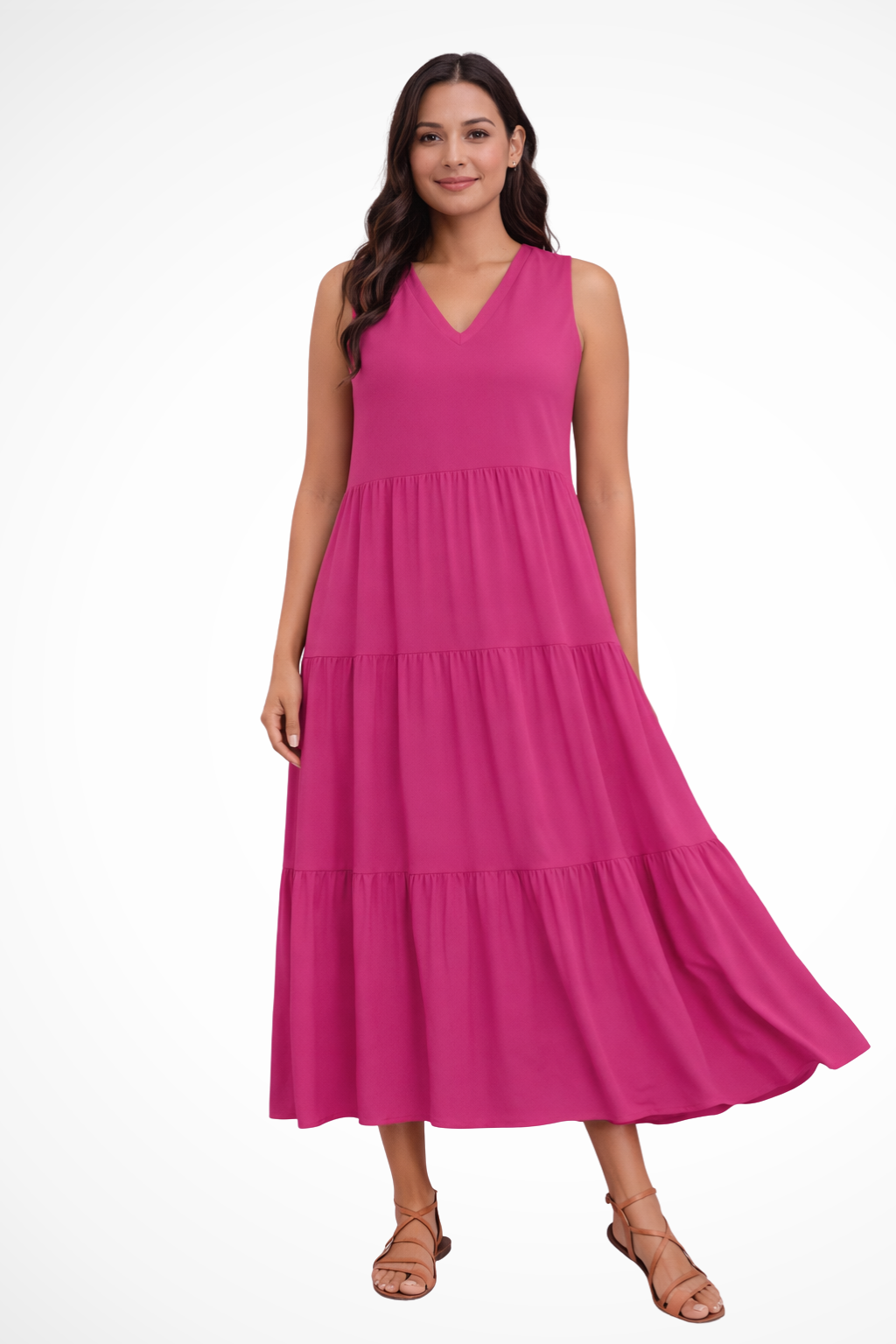Florence | Women’s Sleeveless Tiered Maxi Summer Dress