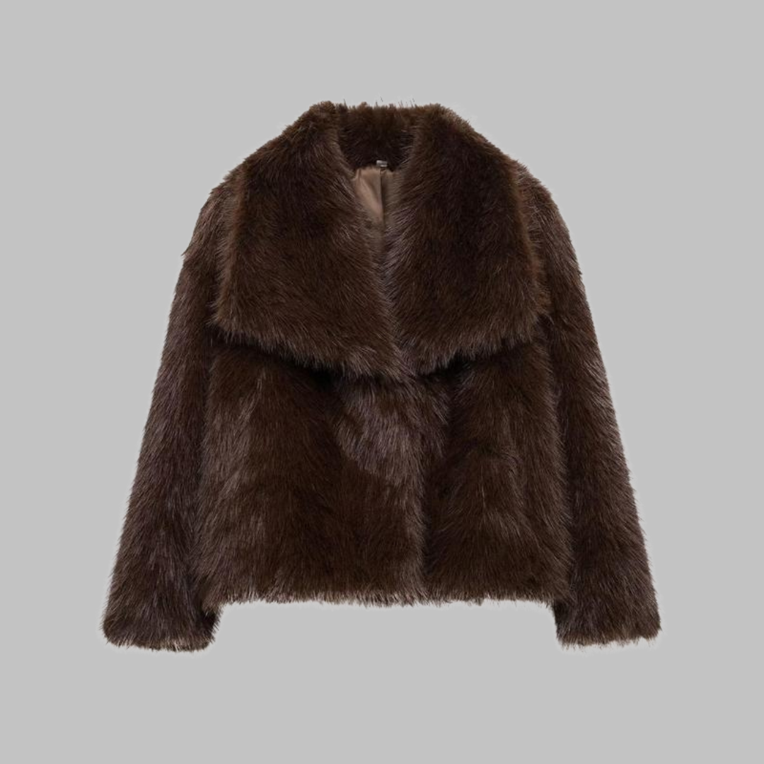 TATSULOK™ - Classy Long Sleeve Collared Fuzzy Coat
