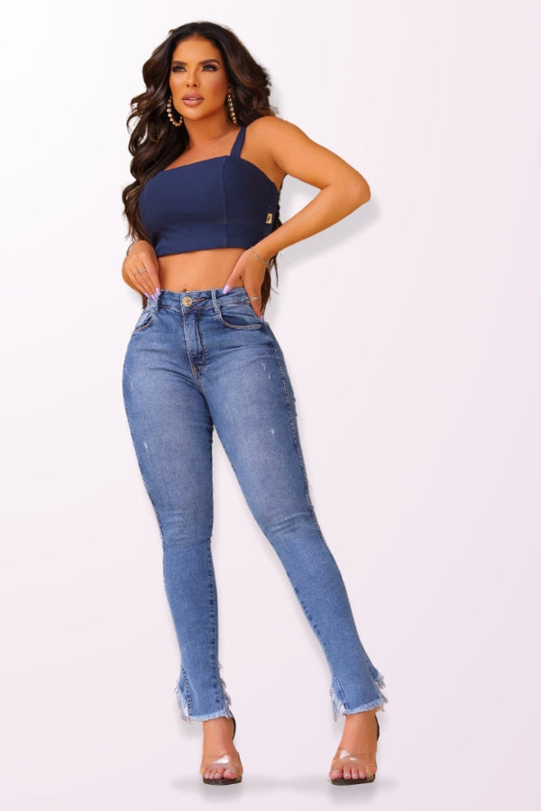 Isla™ Stretch Sculpting Capri Jeans with Hem Detail