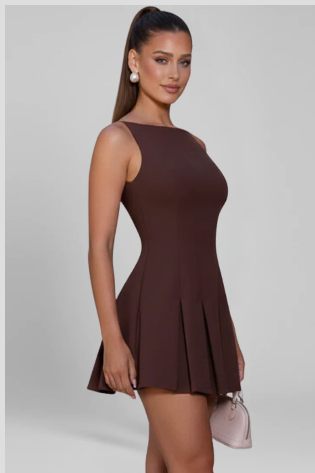 Tabitha | Women Sleeveless Pleated Skirt Mini Wedding Guest Dress