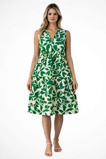 Amelia | Women Sleeveless V Neck Beach Boho Midi Dress