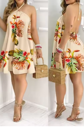 Elara | Women Halter Neck Backless Mini Dress