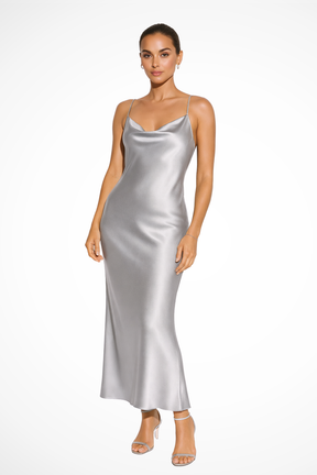 Olivia | Women Draped Cowl Neck Formal Maxi Dress for Elegant Occasions