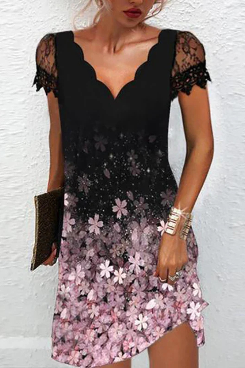 Harriet | Women Lace Sleeve Midi Wedding Guest Dress