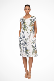 Ivy | Women Casual Relaxed Fit Summer Dress with Botanical Print