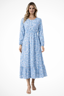 Samira | Women Floral Long Sleeve Maxi Summer Boho Midi Dress
