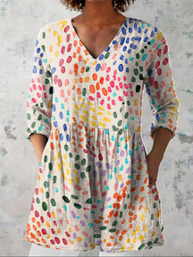 Pauline | Long Blouse with V-Neck