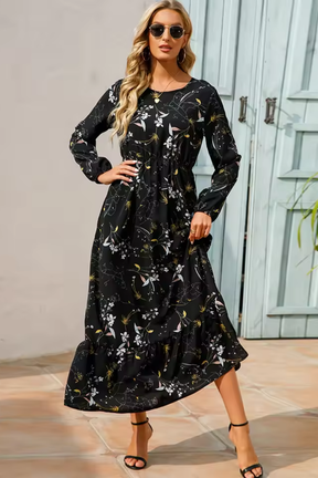 Samira | Women Floral Long Sleeve Maxi Summer Boho Midi Dress