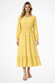 Samira | Women Floral Long Sleeve Maxi Summer Boho Midi Dress