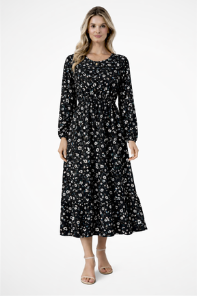Samira | Women Floral Long Sleeve Maxi Summer Boho Midi Dress