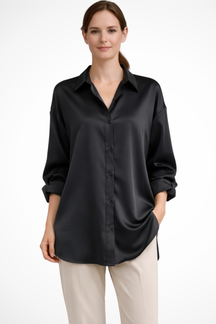 Lorina | Women Relaxed Fit Button Down Long Sleeve Blouse