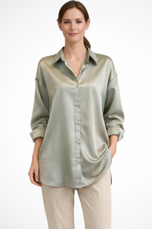 Lorina | Women Relaxed Fit Button Down Long Sleeve Blouse