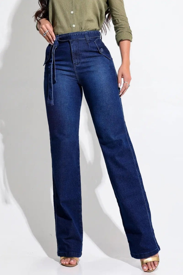 Harper™ High-Waisted Sculpting Wide-Leg Jeans with Belt