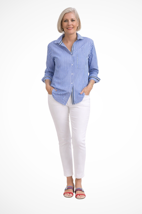 Margot | Women Striped Oversized Long Sleeve Shirt