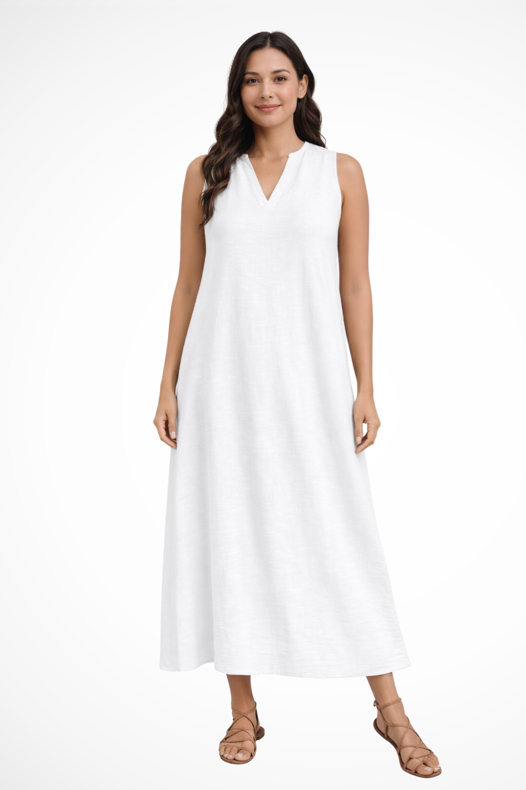 Edith | Women’s Sleeveless V Neck Maxi Summer Dress