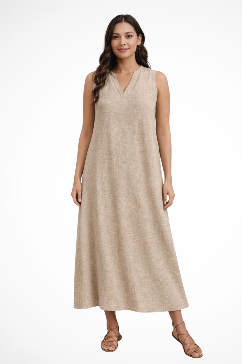 Edith | Women’s Sleeveless V Neck Maxi Summer Dress