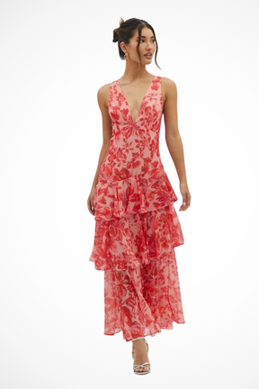 Arden | Women’s Elegant Spring Maxi Dress with Layered Skirt