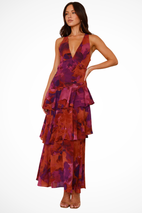Arden | Women’s Elegant Spring Maxi Dress with Layered Skirt