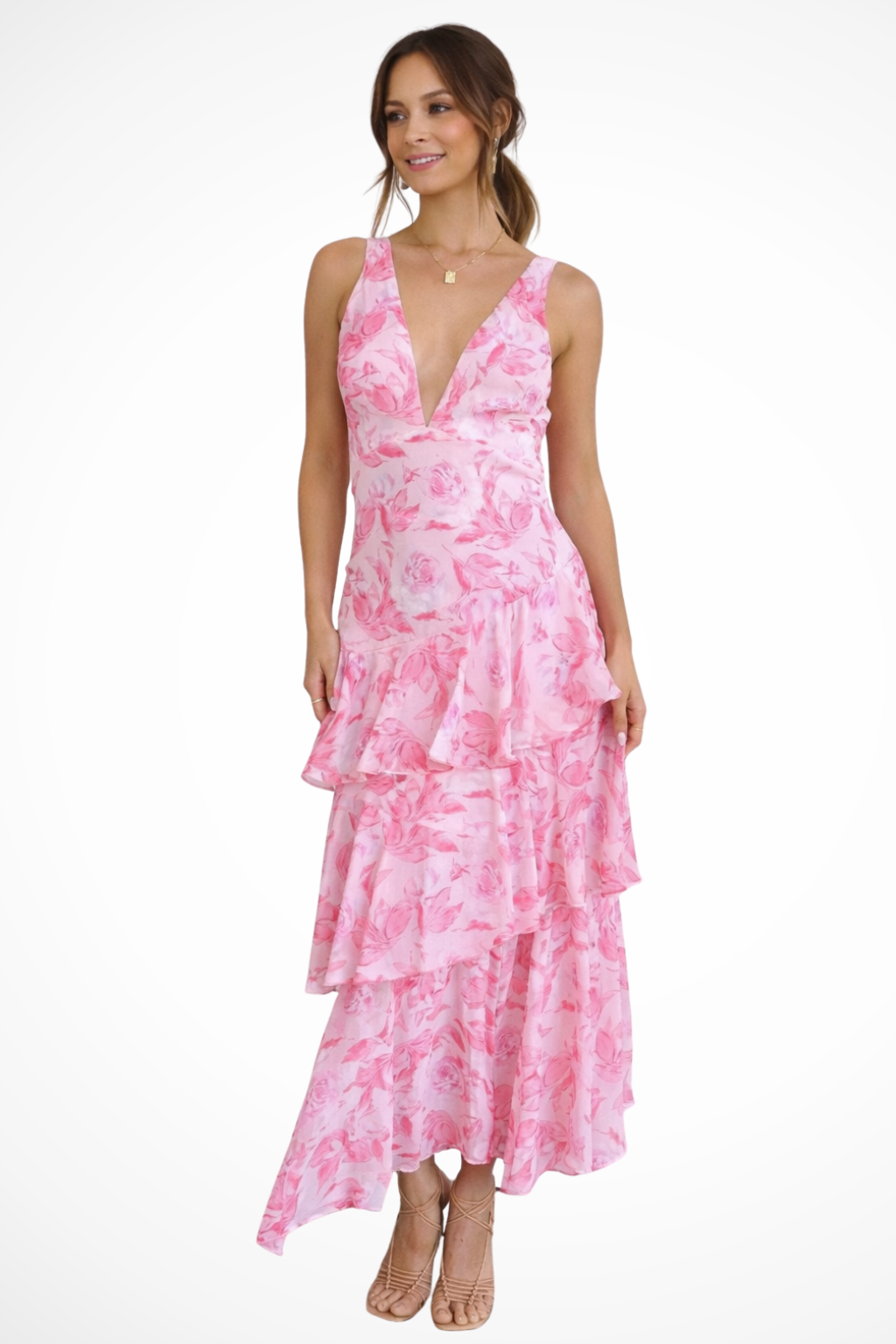 Arden | Women’s Elegant Spring Maxi Dress with Layered Skirt