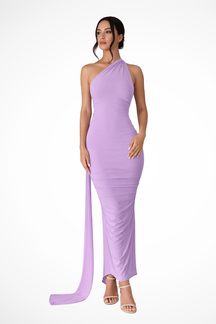Eleanor | Women’s One Shoulder Ruched Maxi Summer Wedding Dress