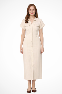 Juniper | Women’s Button Front Denim Maxi Dress with Lapel Collar