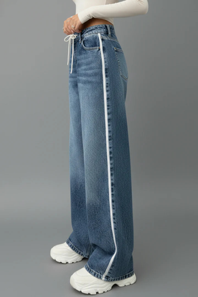 Joni | Women Relaxed Wide Leg Denim Jeans with Drawstring Waist