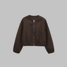 OVALIE™ - Chic Long Sleeve Zipper Crop Top Jacket