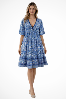 Rosalina | Women Boho V Neck Summer Beach Midi Dress