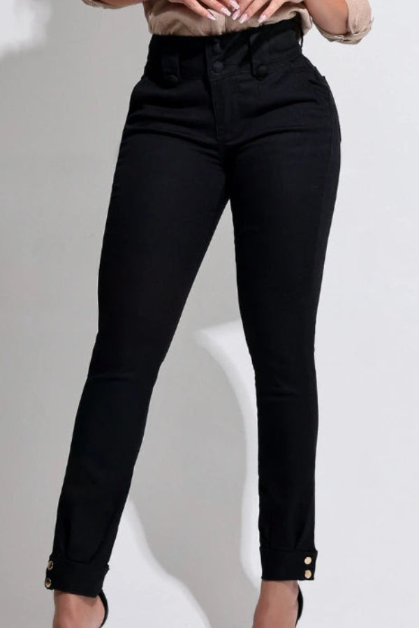 Ruby™ Black Sculpting Jeans with Hem Detail