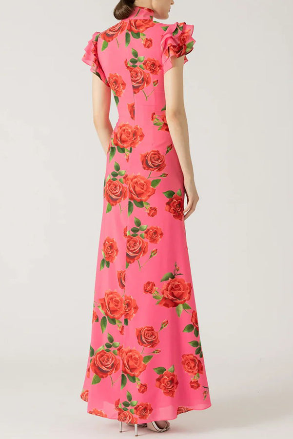 Meilin Rose Cheongsam Maxi Dress