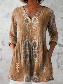 Elise | Long Blouse with V-Neck