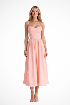 Aurevia | Women Ascot Style A Line Wedding Guest Midi Dress