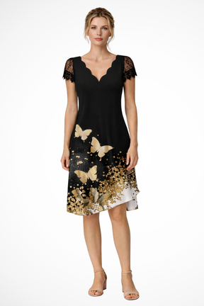 Harriet | Women Lace Sleeve Midi Wedding Guest Dress