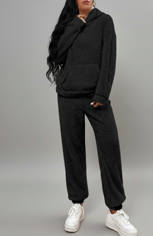 Cozy Teddy Style Women's Hoodie and Pants Set