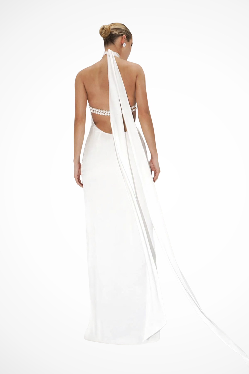 Seraphine | Women High Neck Halter Chain Detail Backless Wedding Guest Maxi Dress