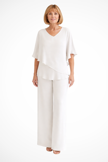 Serena | Women V Neck Batwing Sleeve Top and Wide Leg Trousers Two Piece Set