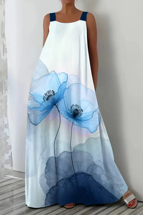 Mabel | Women Floral Print Sleeveless Summer Maxi Dress