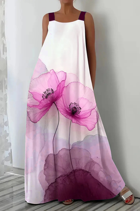 Mabel | Women Floral Print Sleeveless Summer Maxi Dress