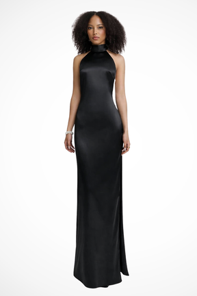Seraphine | Women High Neck Halter Chain Detail Backless Wedding Guest Maxi Dress