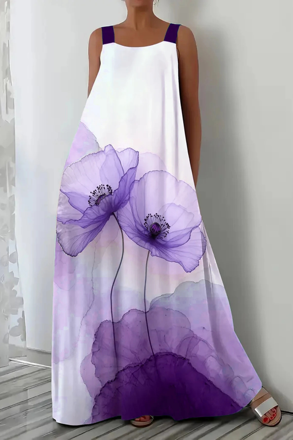 Mabel | Women Floral Print Sleeveless Summer Maxi Dress