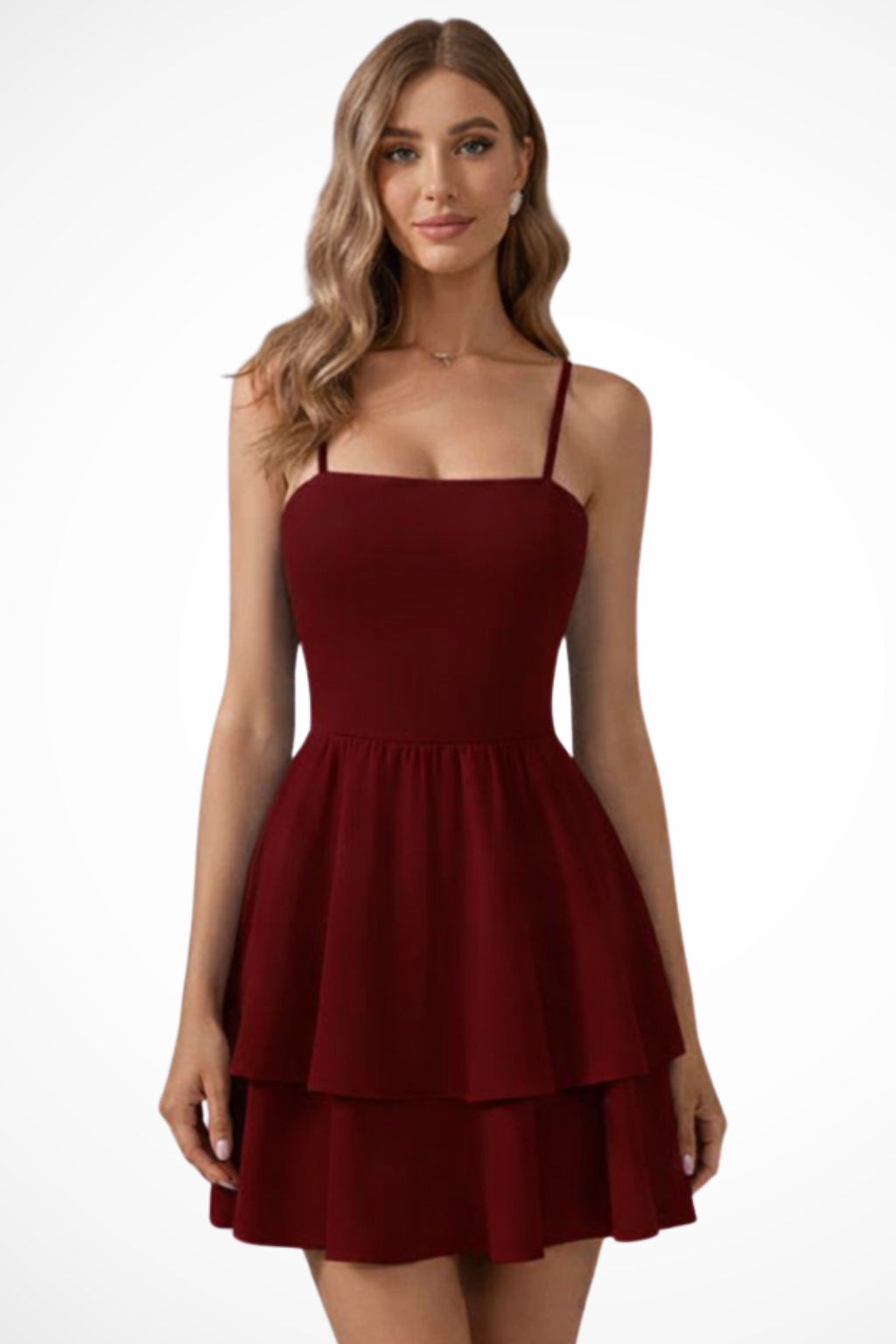 Poppy | Women Strappy Tiered Ruffle Skirt Mini Summer Dress