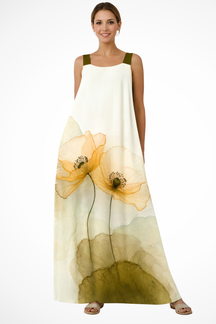 Mabel | Women Floral Print Sleeveless Summer Maxi Dress
