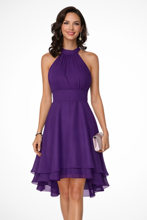 Eluned | Women Tiered Skirt Halter Mini Dress