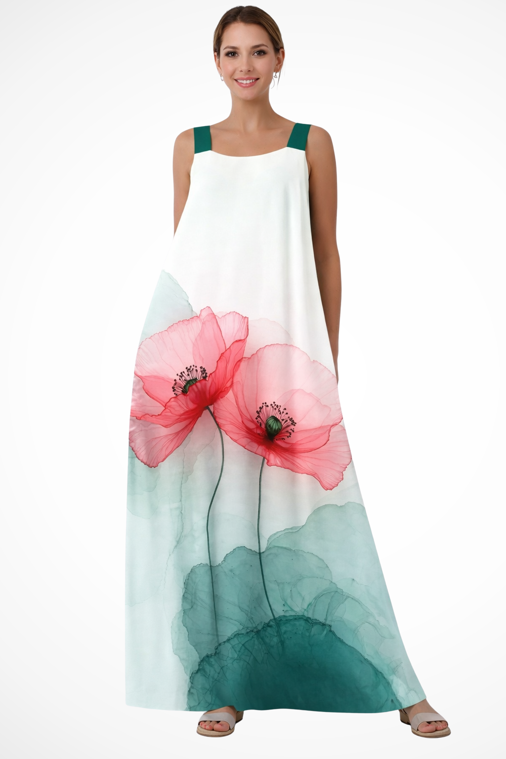 Mabel | Women Floral Print Sleeveless Summer Maxi Dress