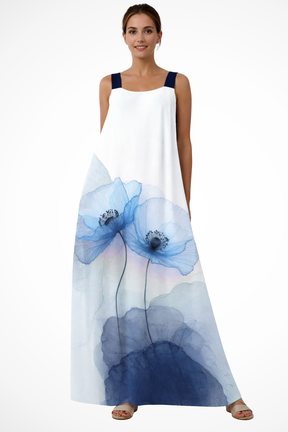 Mabel | Women Floral Print Sleeveless Summer Maxi Dress